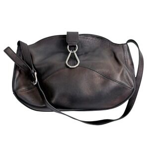 Etienne Aigner Vintage Copper Leather Shoulder Bag With Silver Hardware